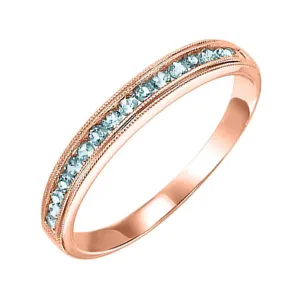 10Kt Rose Gold Blue Topaz 1/3Ctw Ring