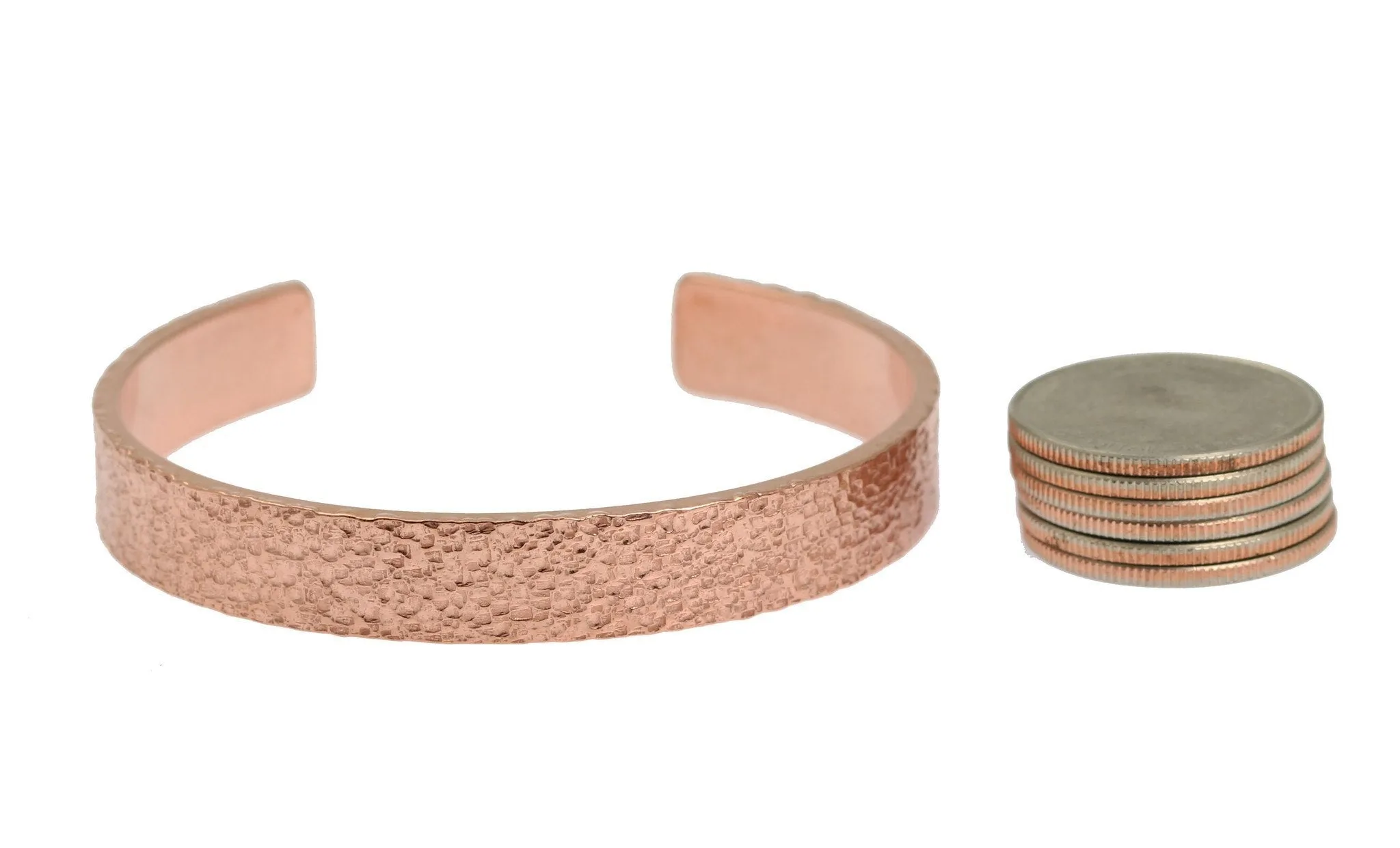 10mm Wide Texturized Copper Cuff Bracelet - Solid Copper Cuff