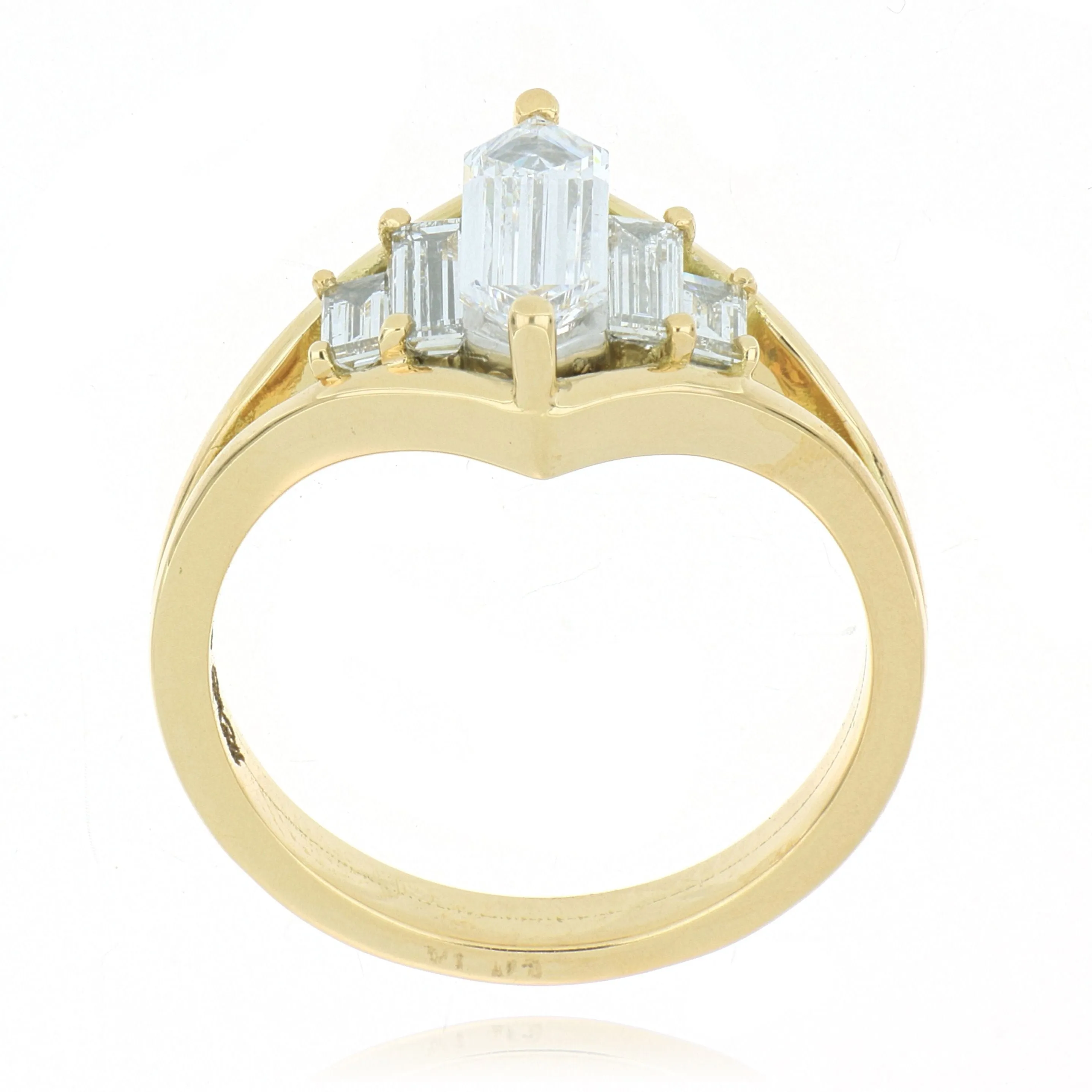 18k Yellow Gold and Platinum Diamond Fashion Ring