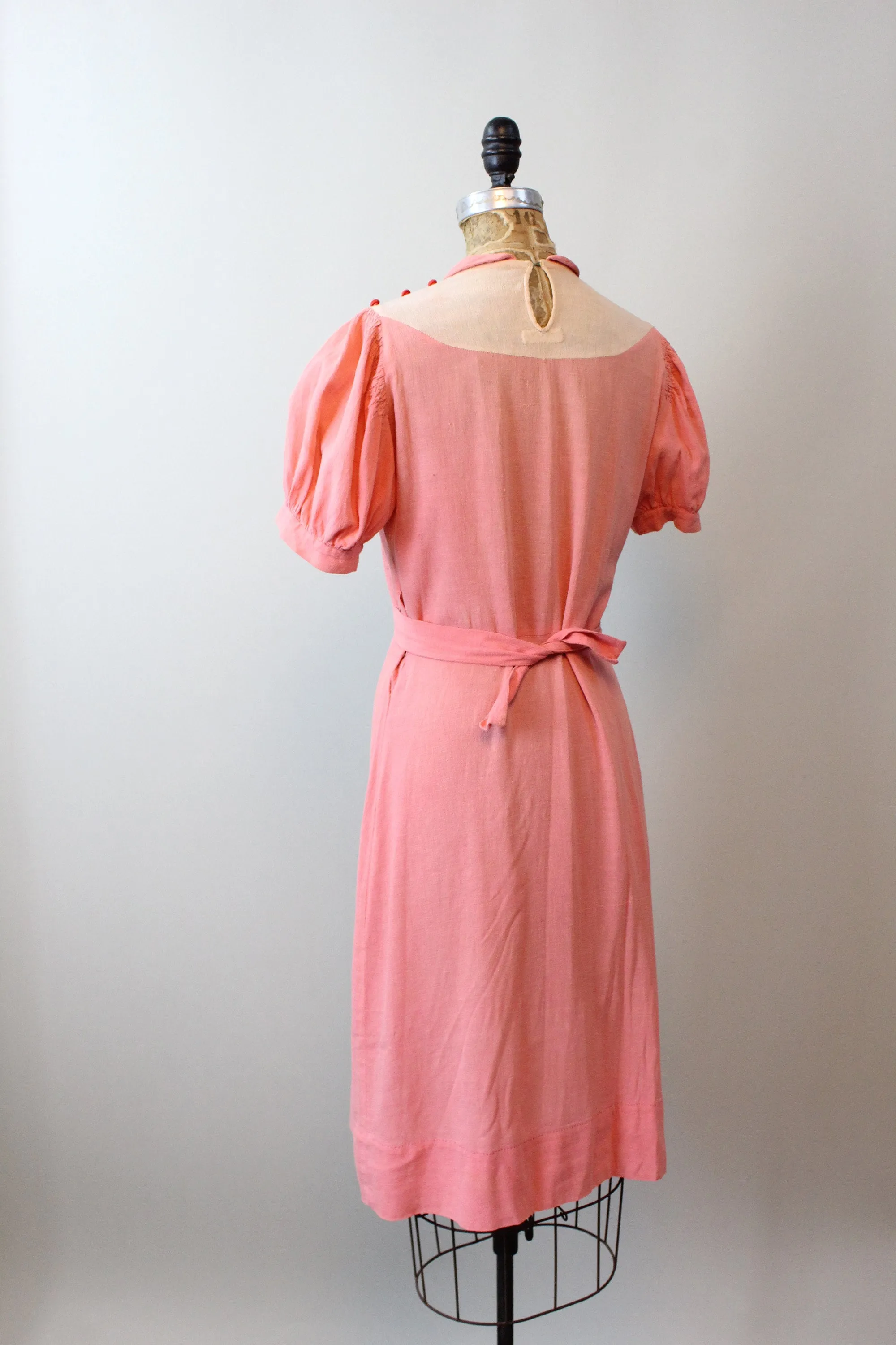 1920s 1930s FEEDSACK chore cotton dress small | new spring