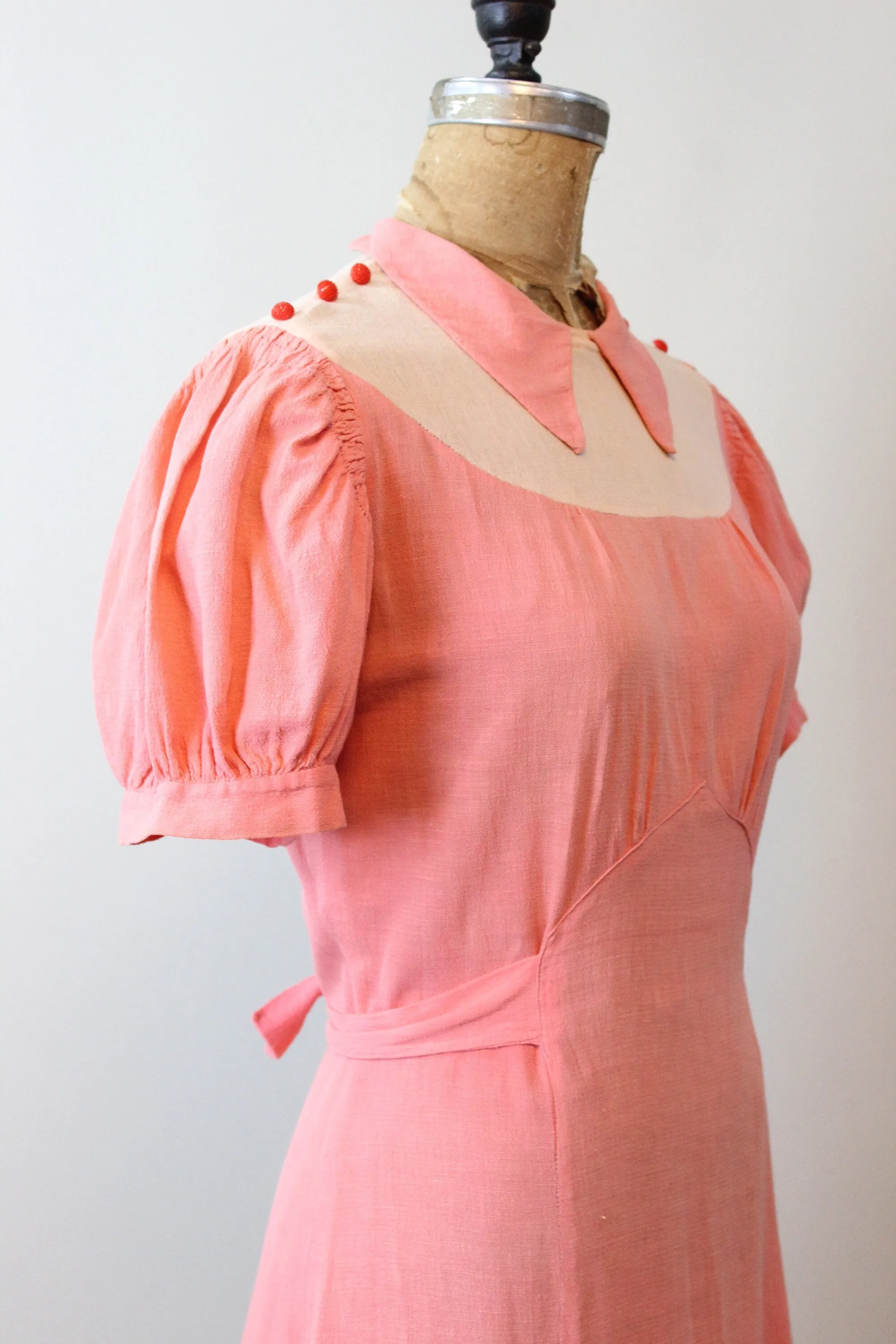 1920s 1930s FEEDSACK chore cotton dress small | new spring