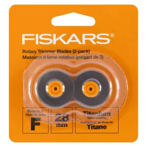 28mm Titanium Rotary Cutting Blades - Fiskars 157390 - 2pc - Style F