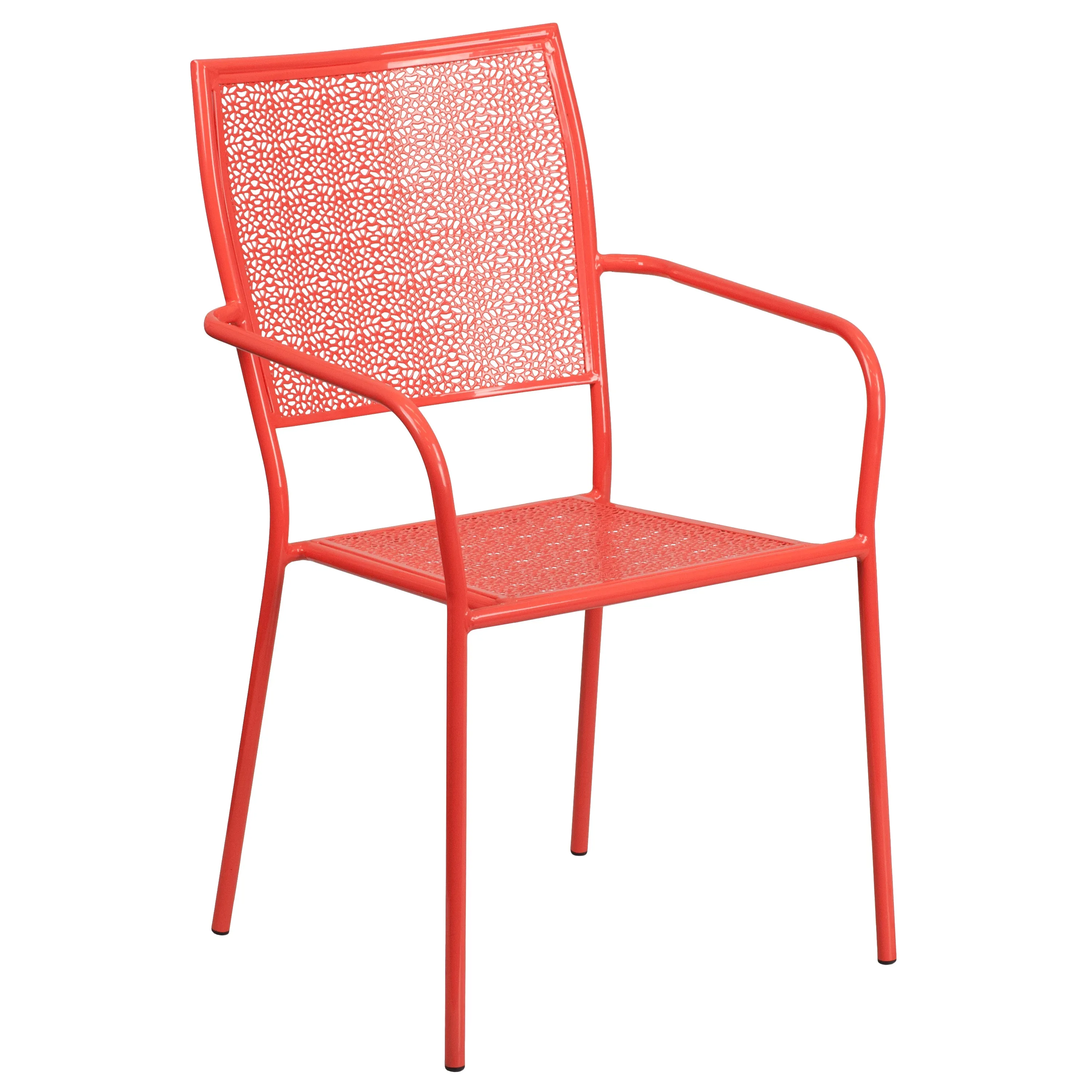 35.5SQ Coral Patio Table Set CO-35SQ-02CHR4-RED-GG