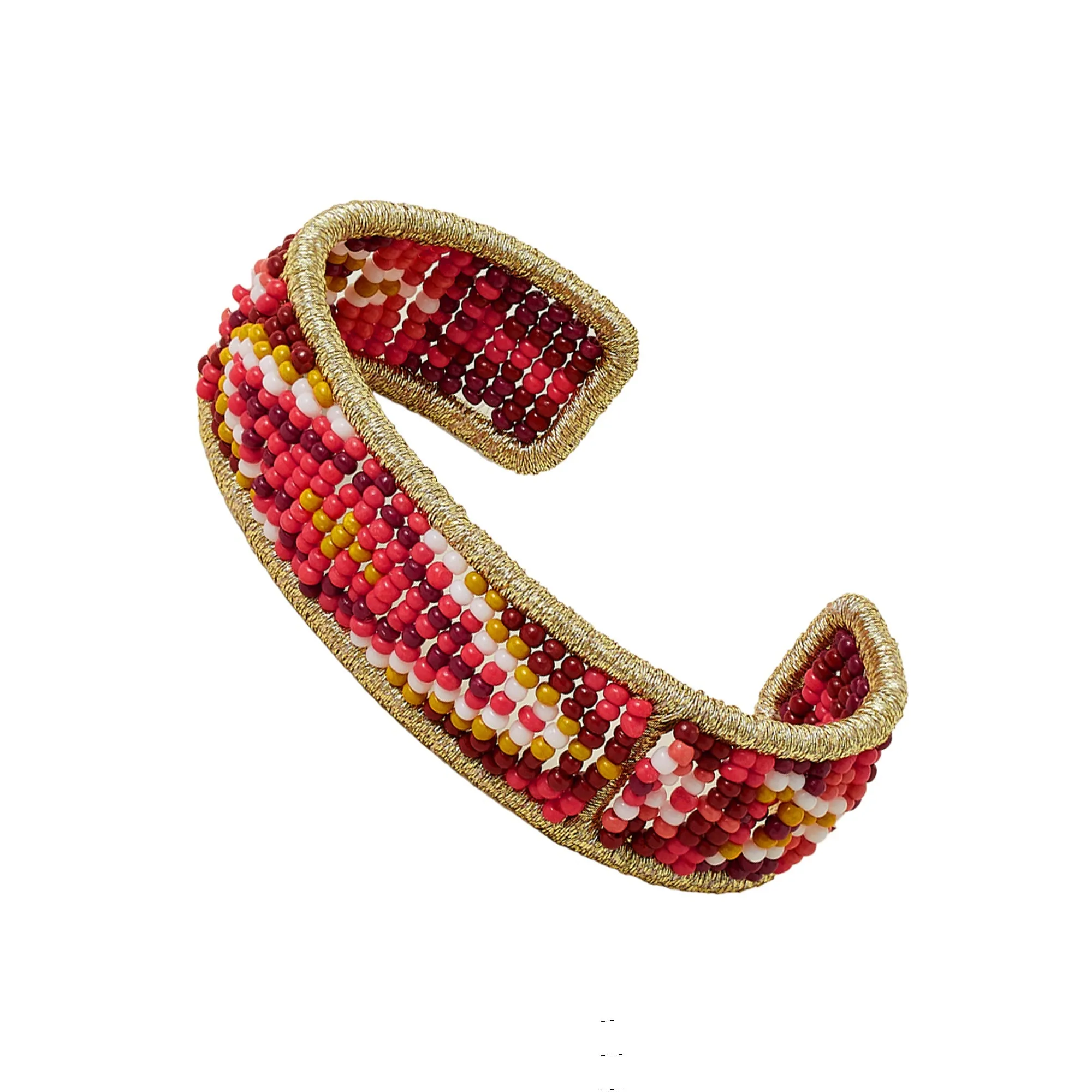 Accessorize London  Women's Pink Aztec Beaded Cuff Bracelet