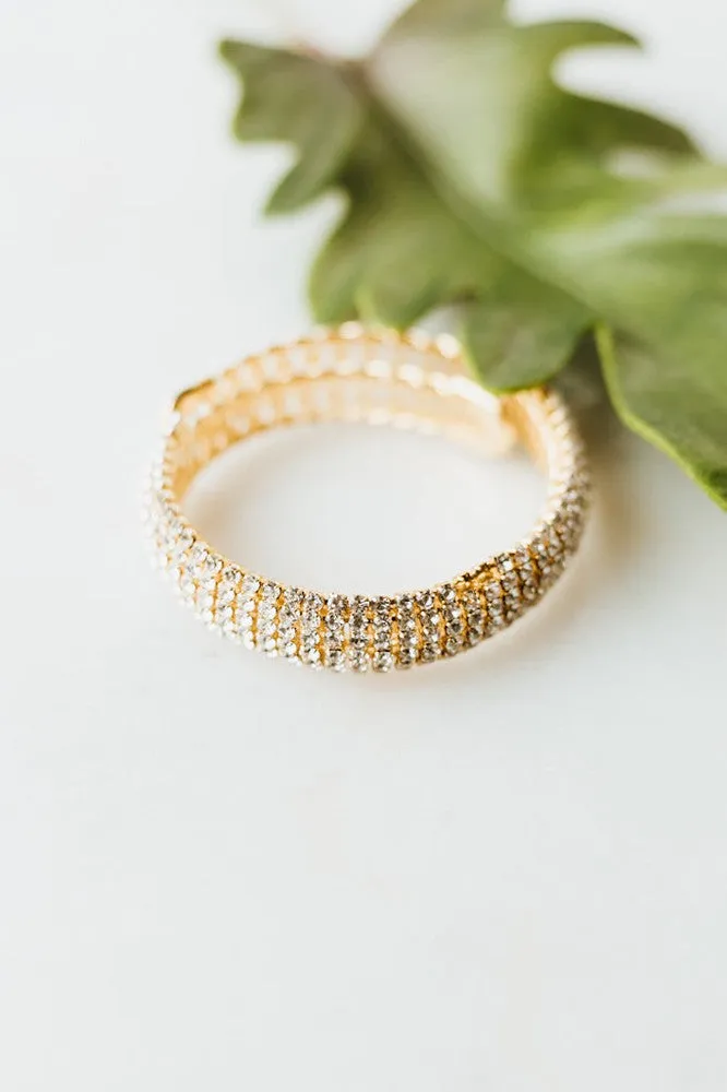 All Rhinestone Arch Wrap Cuff