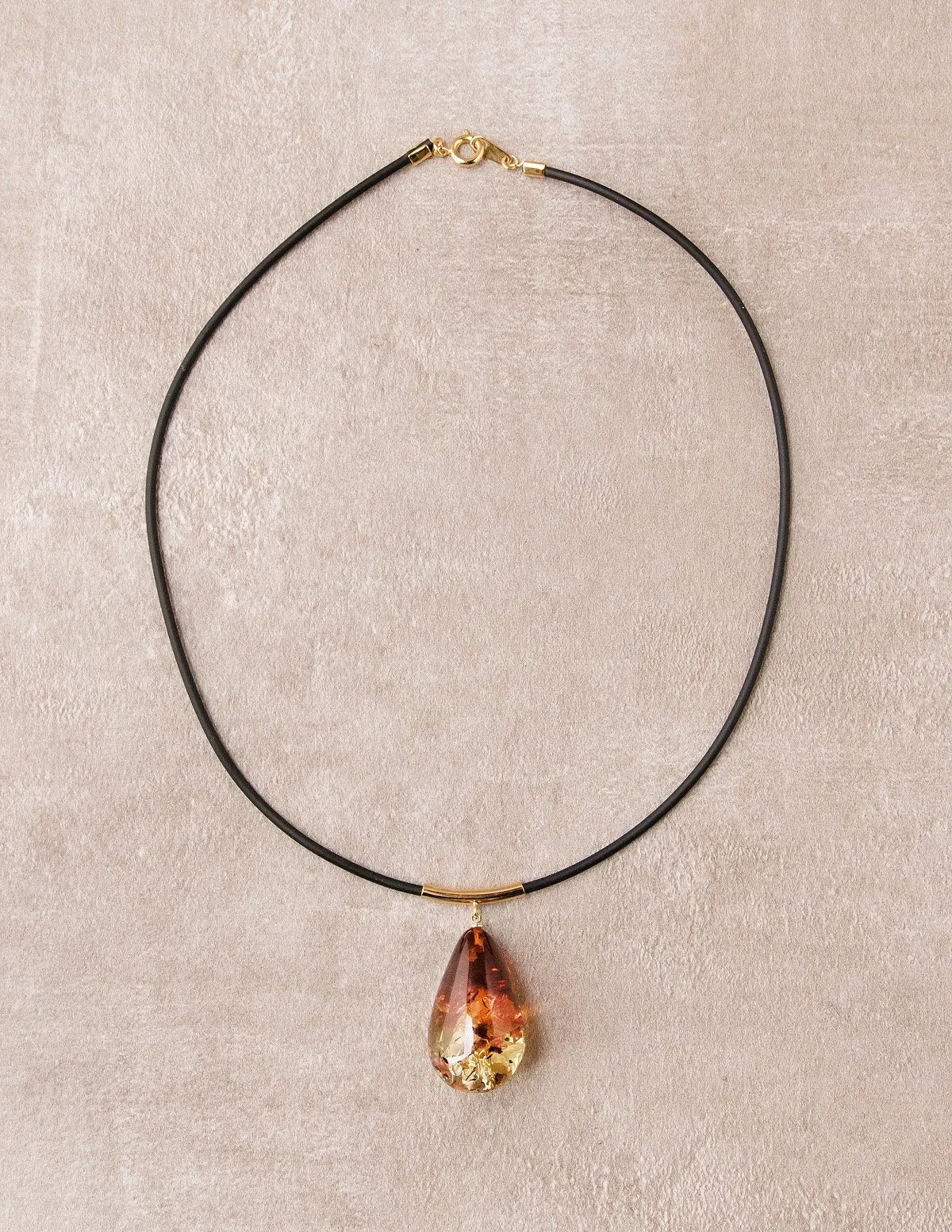 Amber Teardrop Necklace