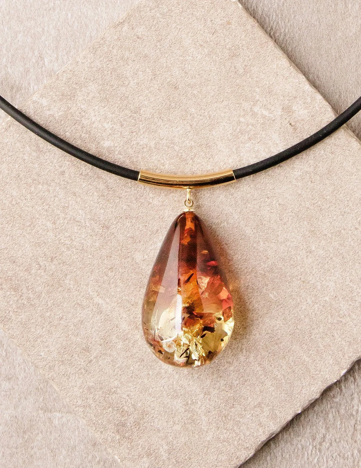 Amber Teardrop Necklace