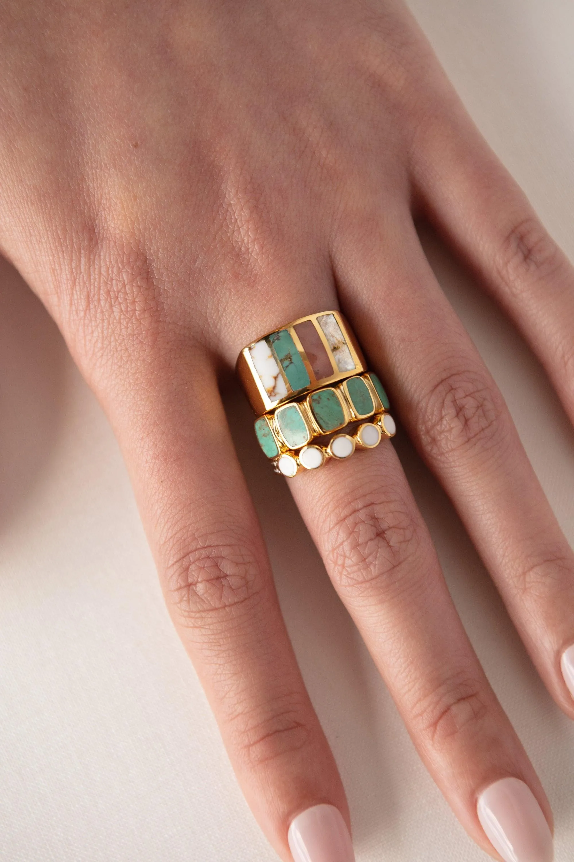 Anna Beck Gold Vermeil Inlay Multi-Stone Ring