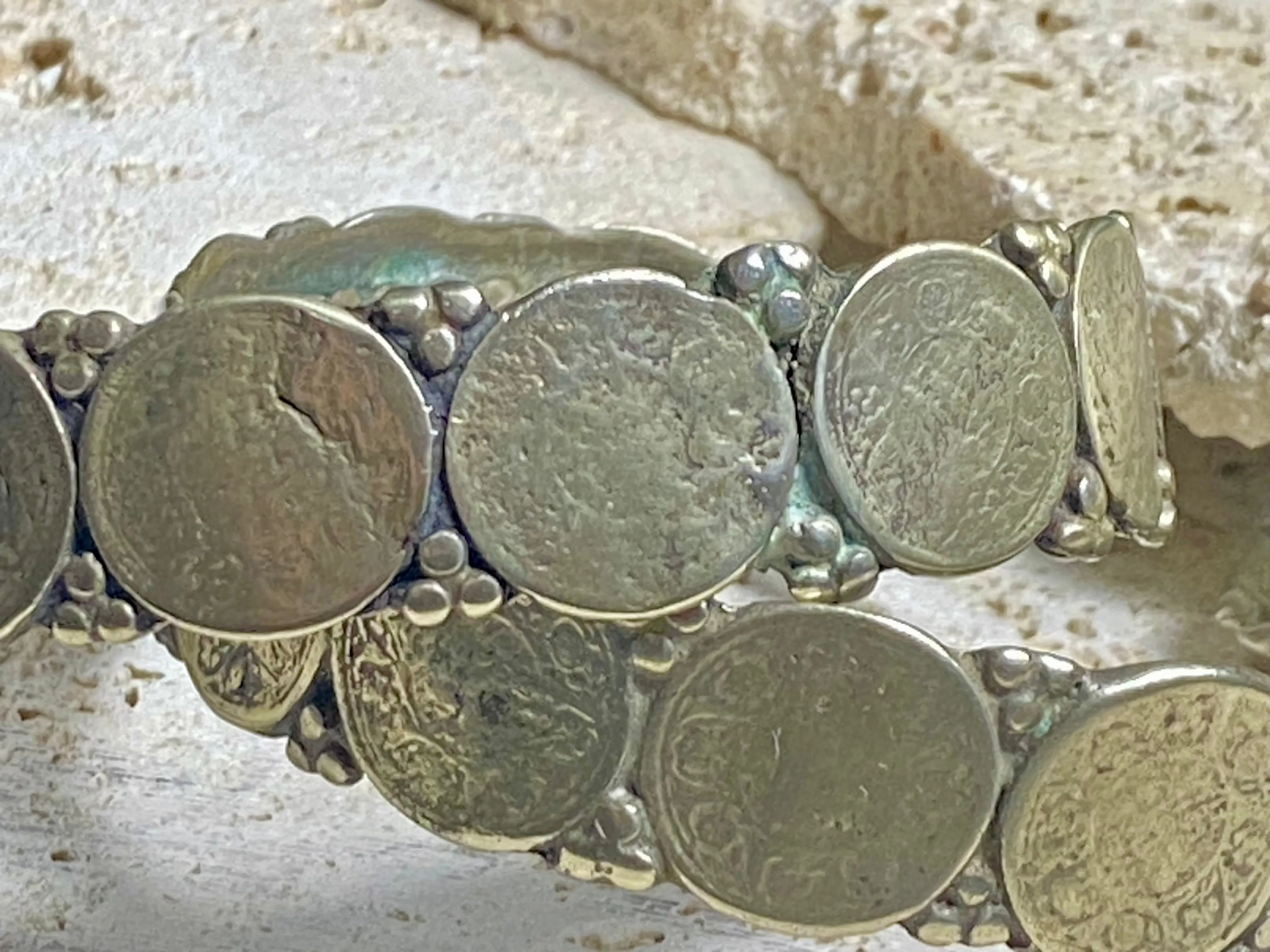 Antique Indian Half Rupee Silver Bracelets