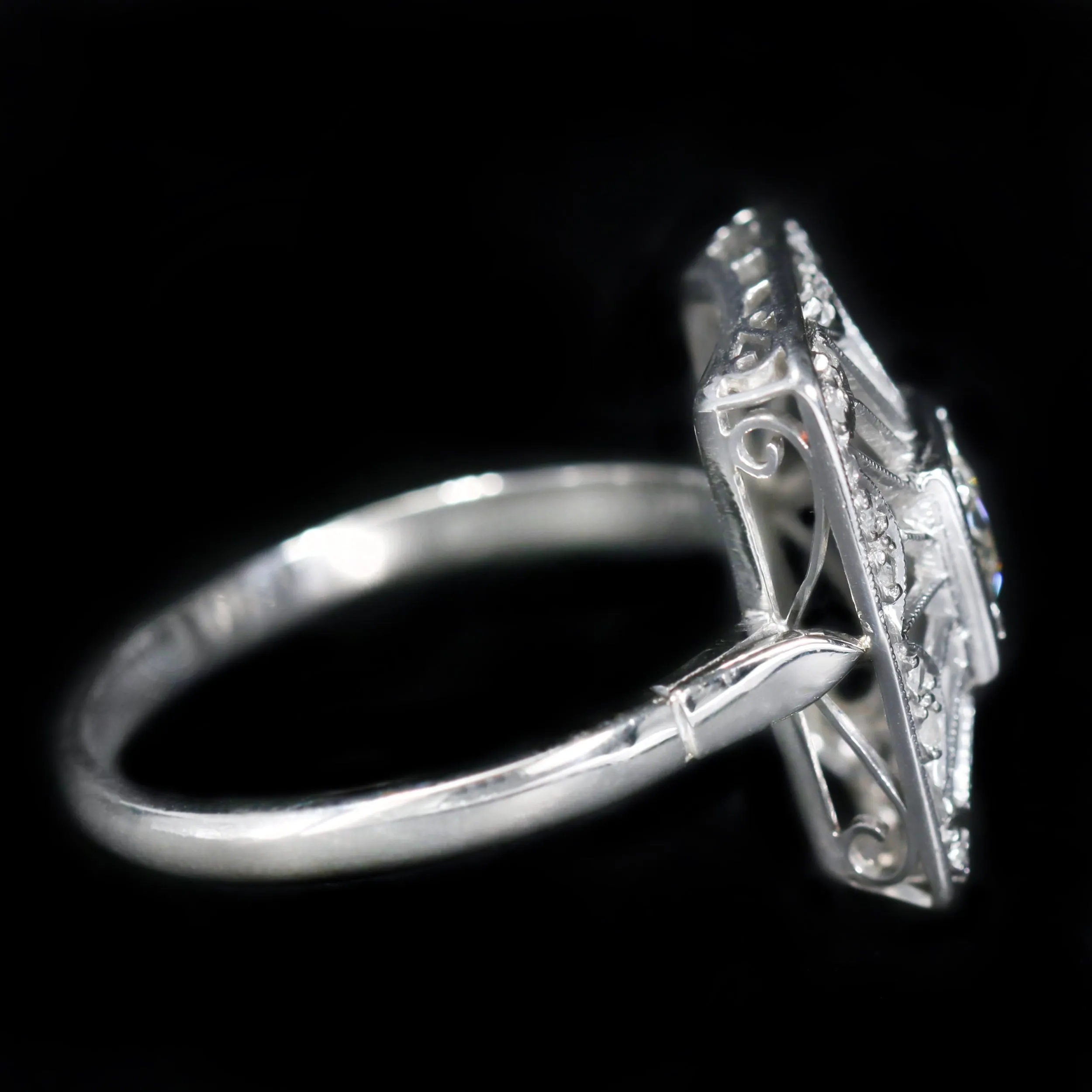 Art Deco 0.60 Carat Old European Cut Diamond Ring