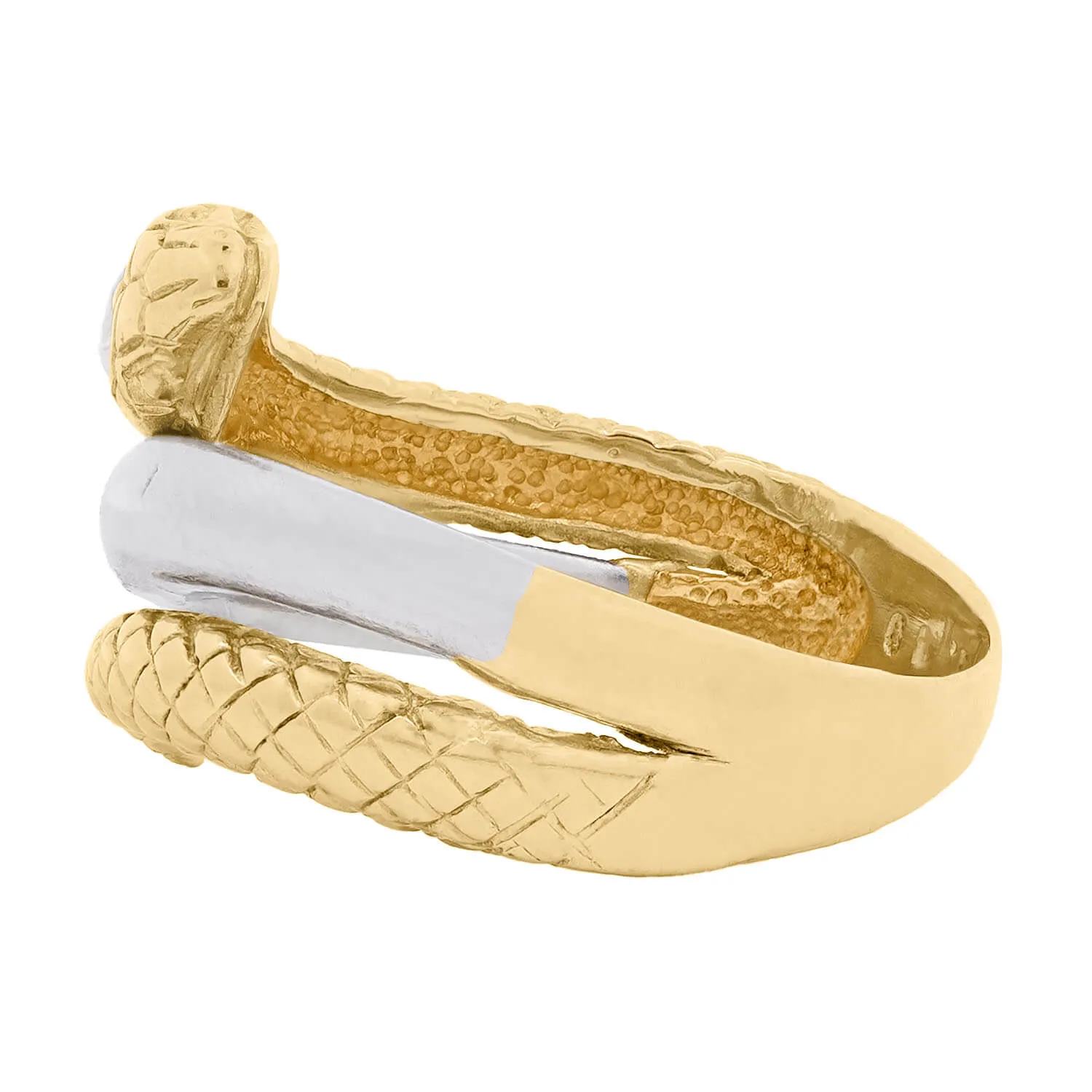 Art Nouveau 18k/Platinum Diamond Snake Ring