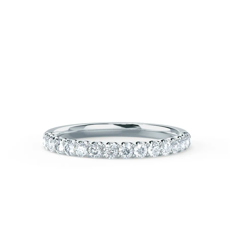 AURELIA - Outlet Round Moissanite 2.00mm 950 Platinum Pavé half set Eternity Band