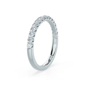 AURELIA - Outlet Round Moissanite 2.00mm 950 Platinum Pavé half set Eternity Band