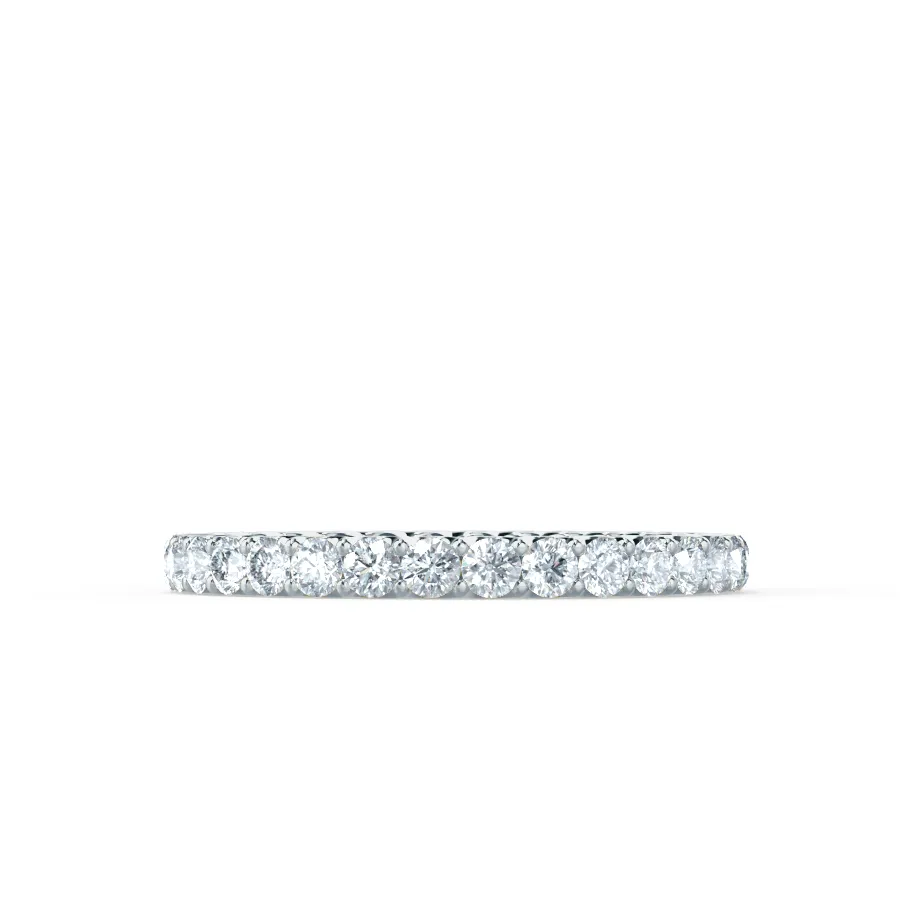 AURELIA - Outlet Round Moissanite 2.00mm 950 Platinum Pavé half set Eternity Band