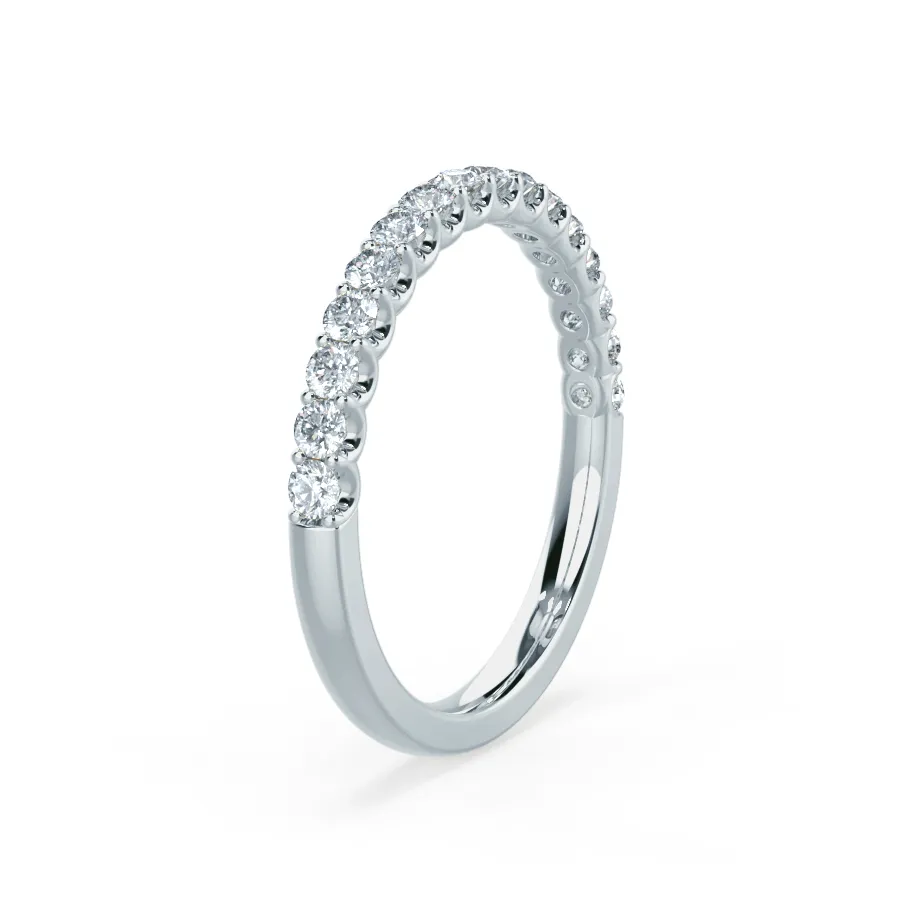 AURELIA - Outlet Round Moissanite 2.00mm 950 Platinum Pavé half set Eternity Band