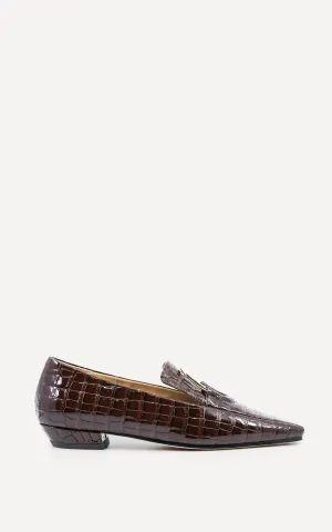 Austin Loafer | Burgundy Crocodile