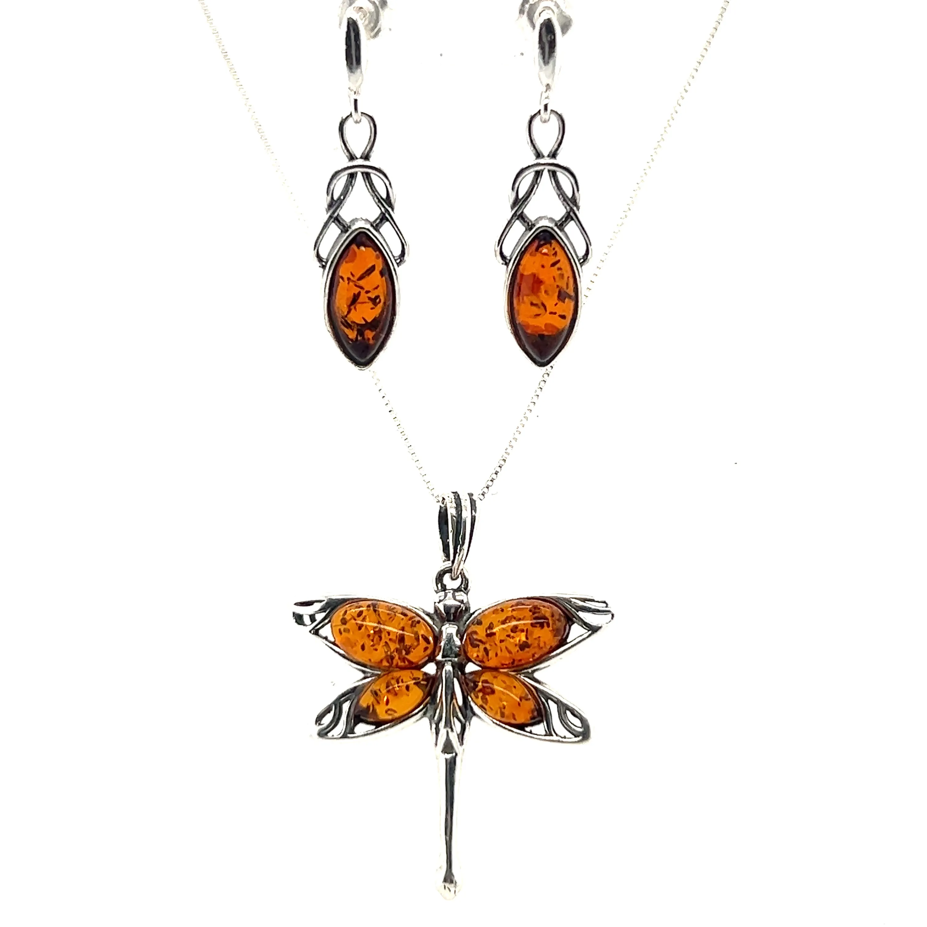 Baltic Amber Dragonfly Pendant