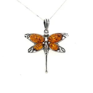 Baltic Amber Dragonfly Pendant