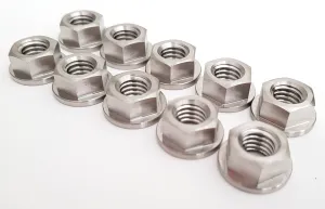 BK Ti Components Titanium Front  Hub Nuts 10 of 3/8 Unc Hex 9/16in