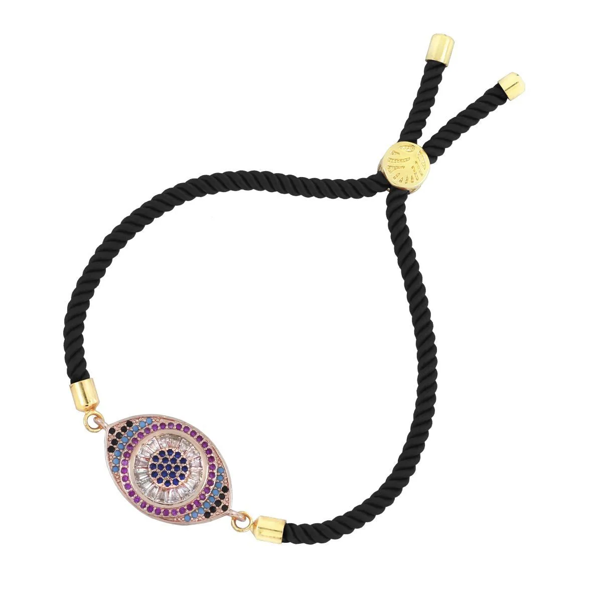 Black Rose Gold Thread Turkish Evil Eye Bracelet For Women