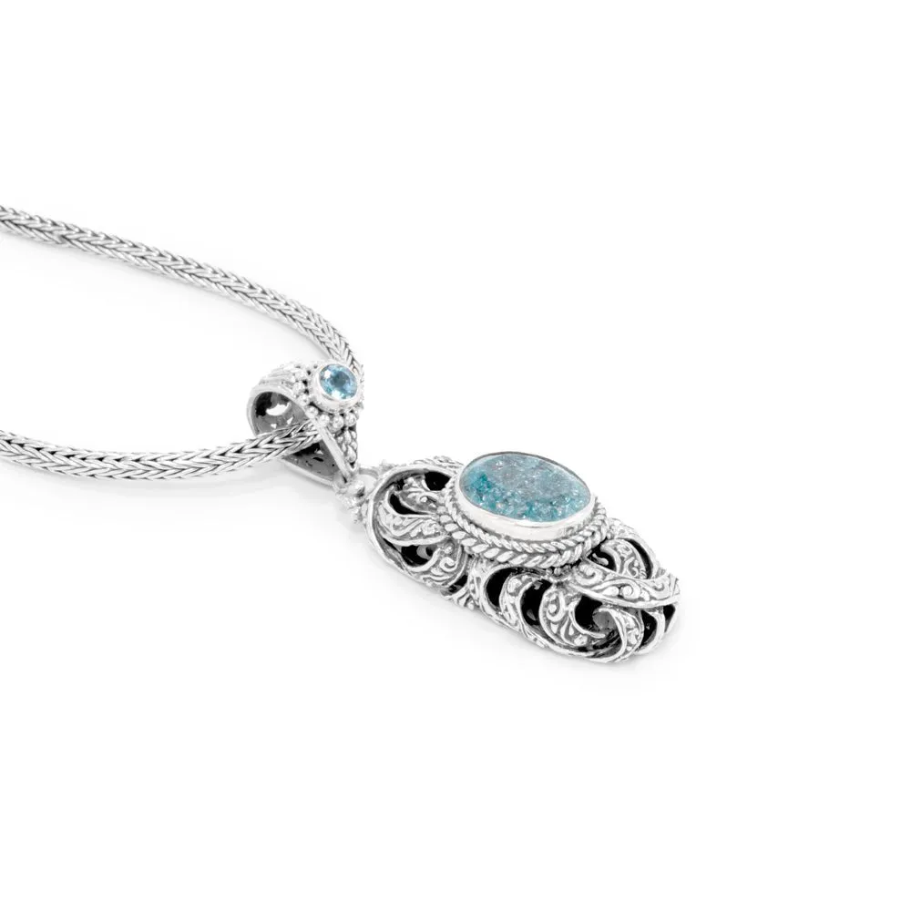 Blue Quartz & Swiss Blue Topaz Pendant™