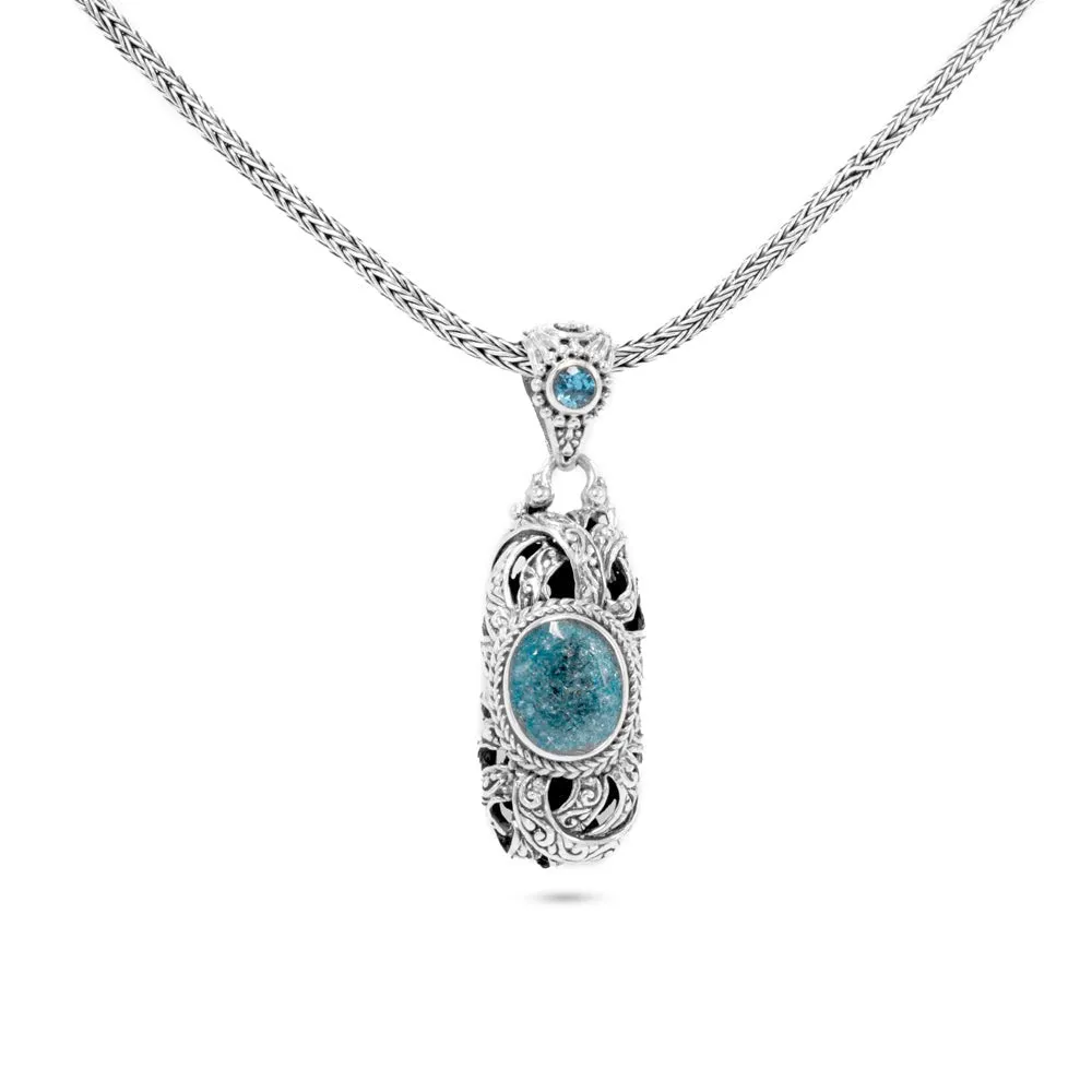 Blue Quartz & Swiss Blue Topaz Pendant™