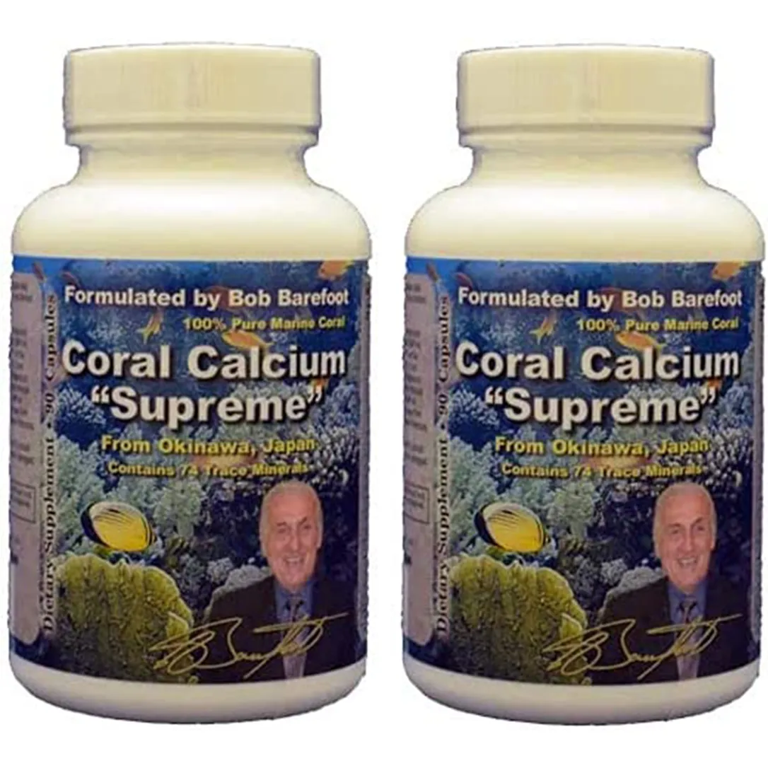 Bob's Best, Coral Calcium Supreme, 1000 mg, 90 Capsules Per Bottle (2 Bottles)