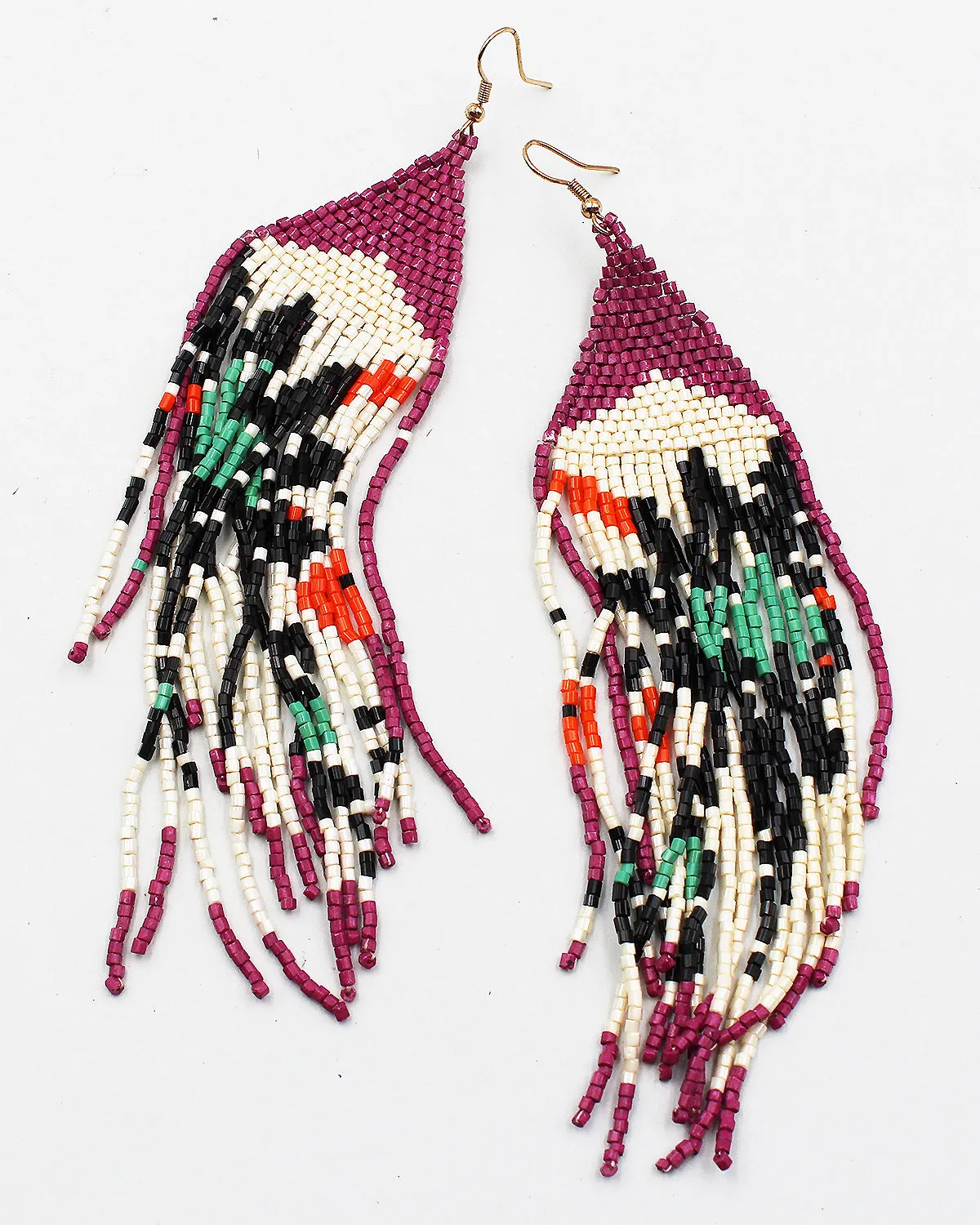 Boho Beaded Fringe Earrings