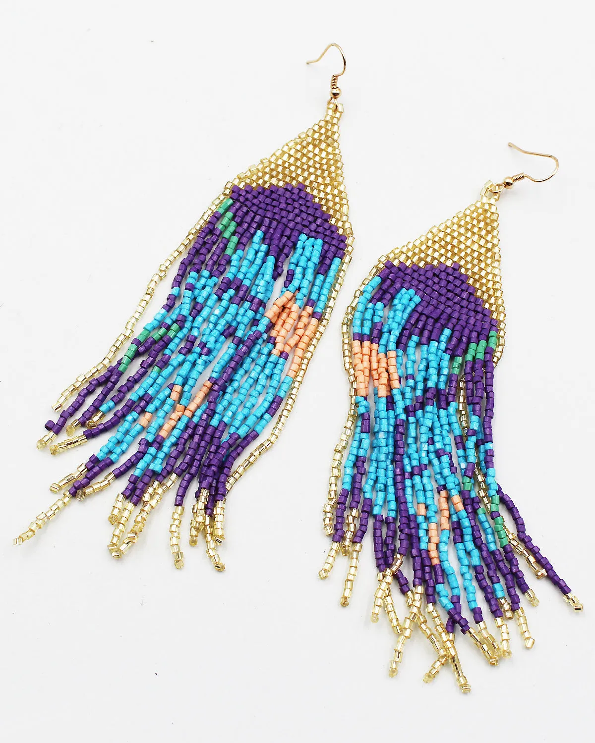 Boho Beaded Fringe Earrings