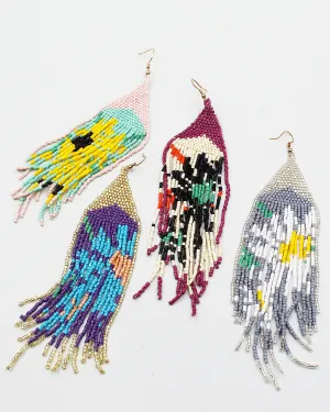 Boho Beaded Fringe Earrings