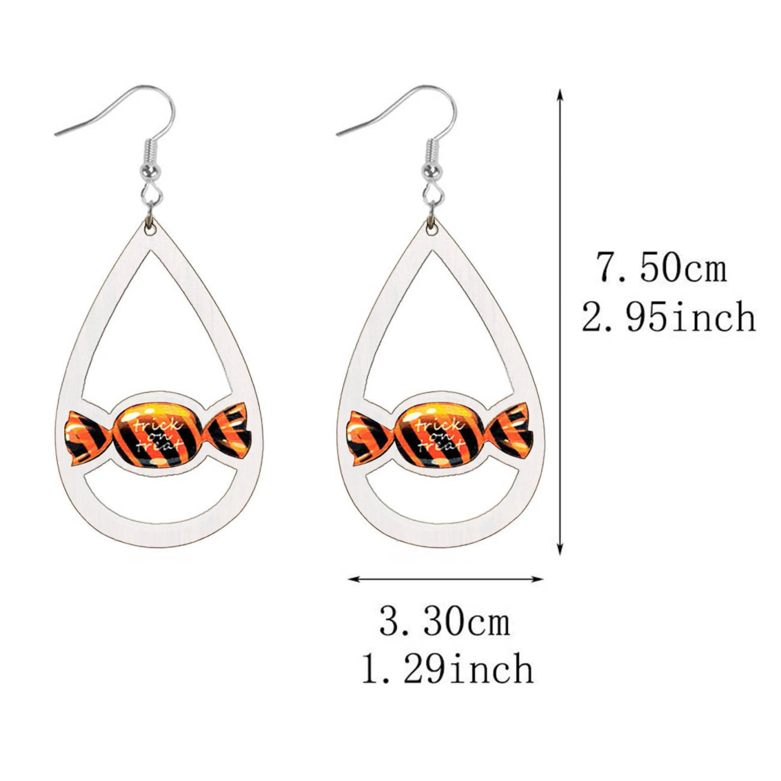 Boo Wooden Drop Ear Bling