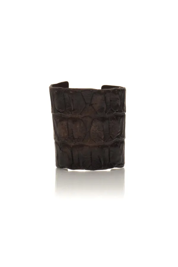 Brass Croc Cuff Bracelet