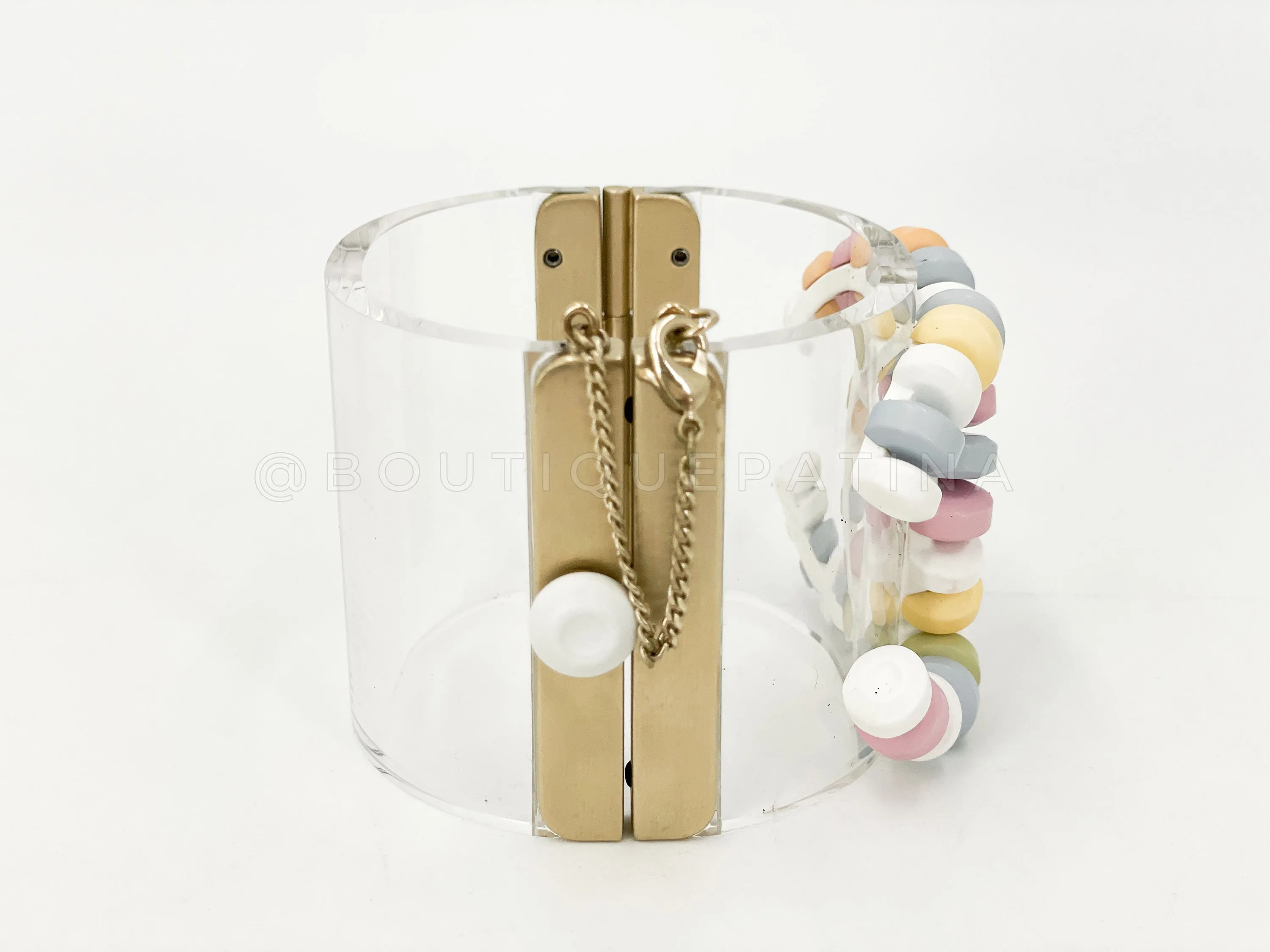 Chanel 2014 Supermarket "Candy" Clear Acrylic Pastel Multicolor Cuff Hinged