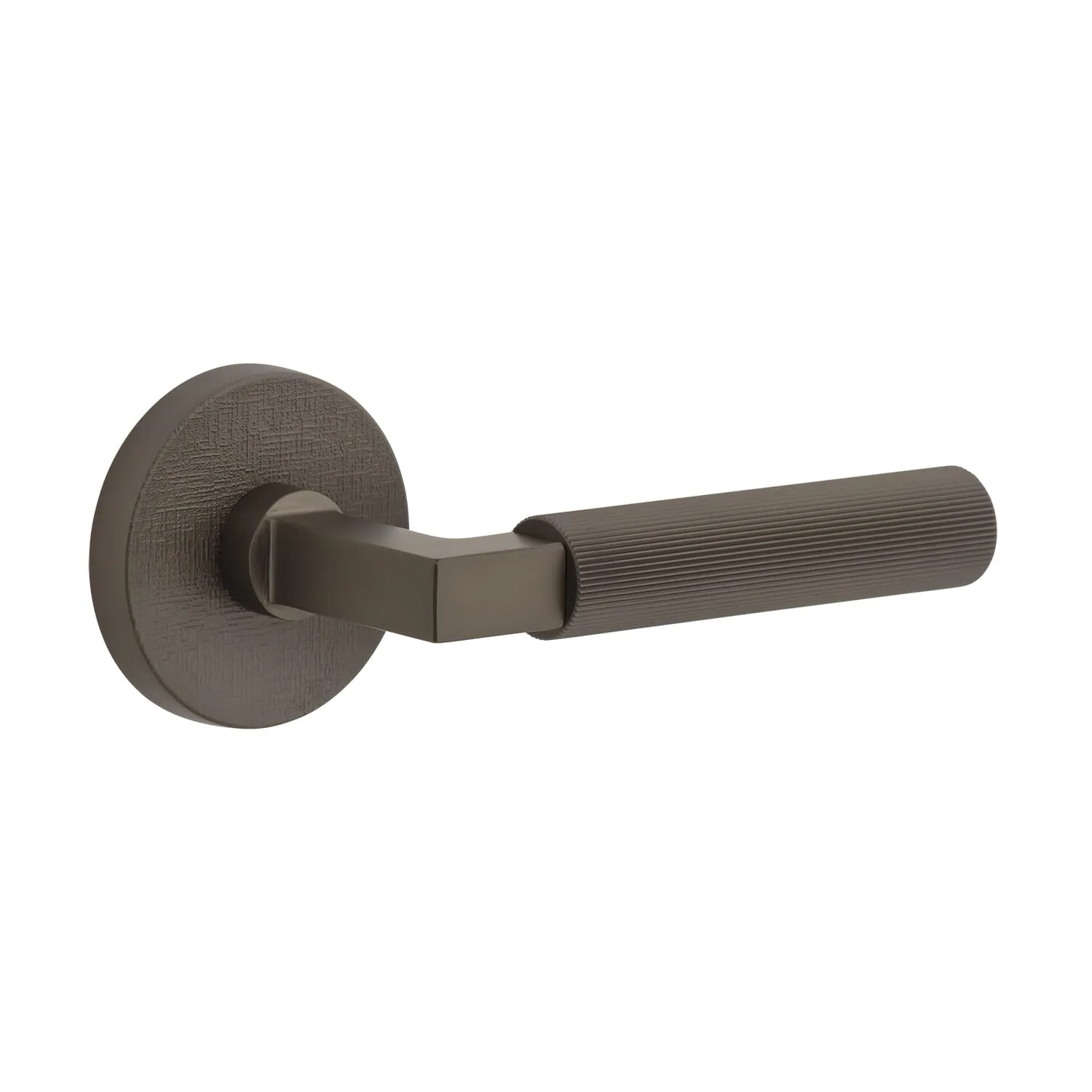 Circolo Linen Rosette with Contempo Fluted Lever in Titanium Gray