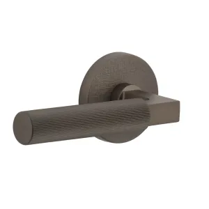 Circolo Linen Rosette with Contempo Fluted Lever in Titanium Gray