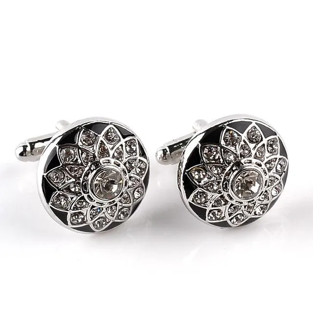 Classy Men Cufflinks Platinum Rose