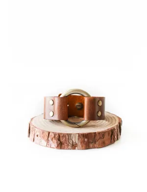 Coffee Brown Leather Cuff Bracelet