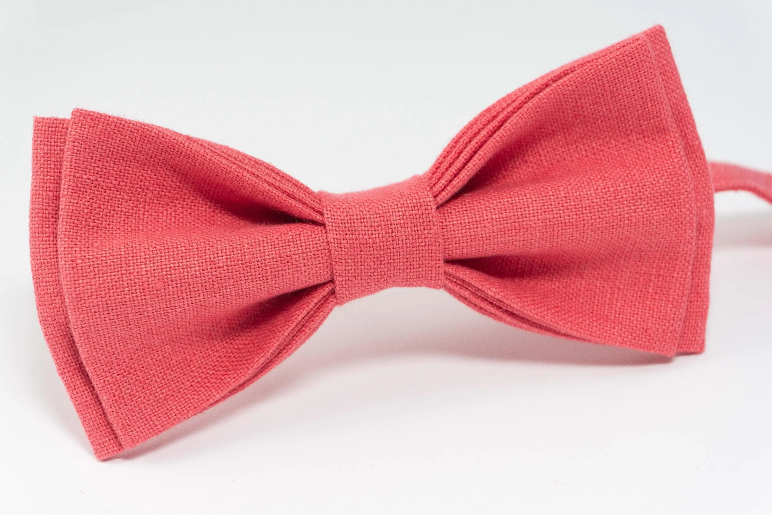 Coral linen bow tie | linen bow tie