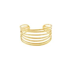 Courage Waterproof String Statement Cuff Bracelet 18K Gold Plating