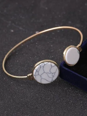 Cuff Bracelet With Round Stone