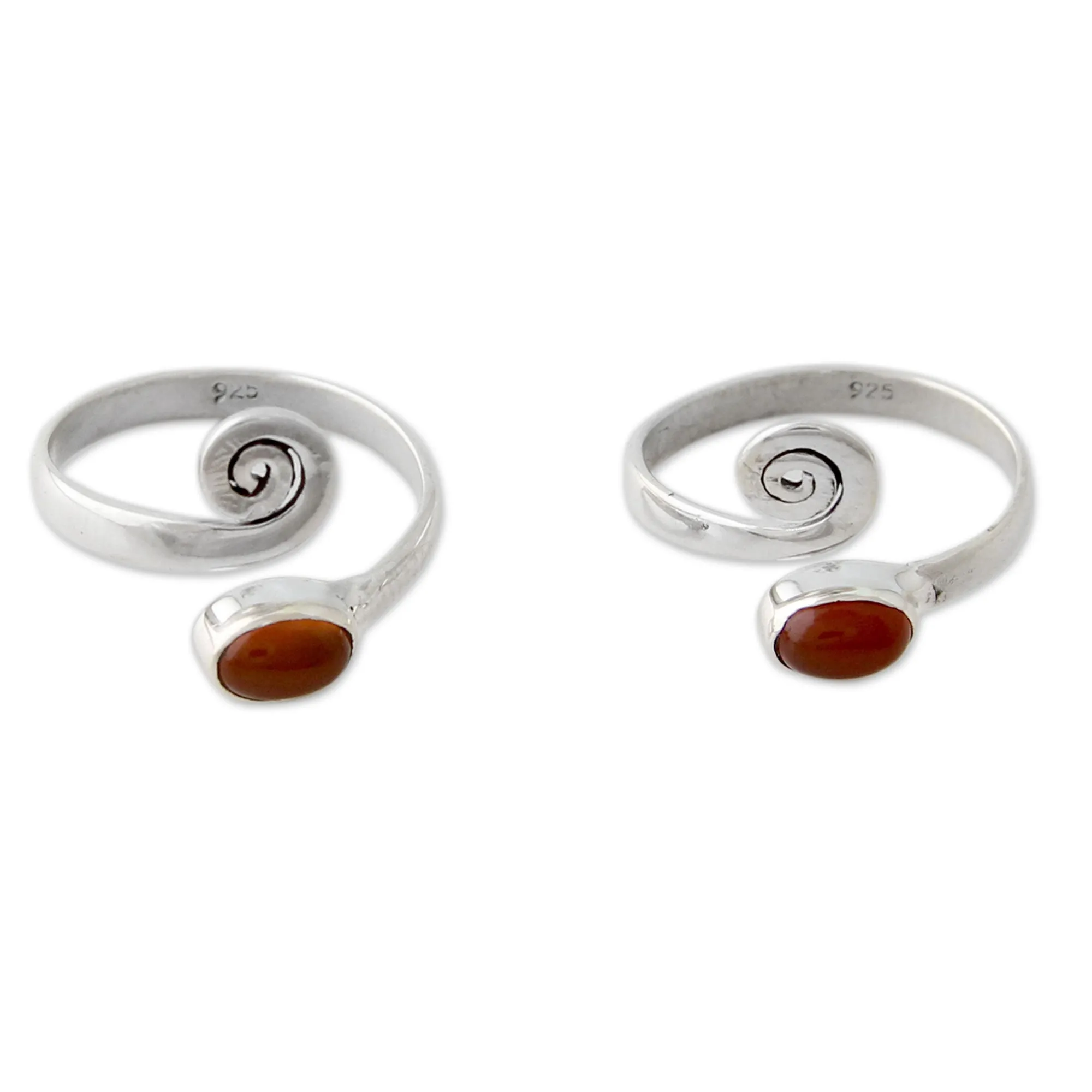 Curls' Carnelian Toe Rings