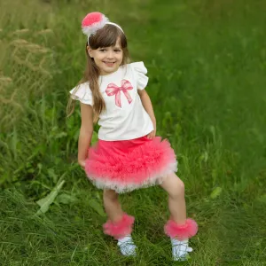 Daga - Lace Tutu Skirt Set - Coral