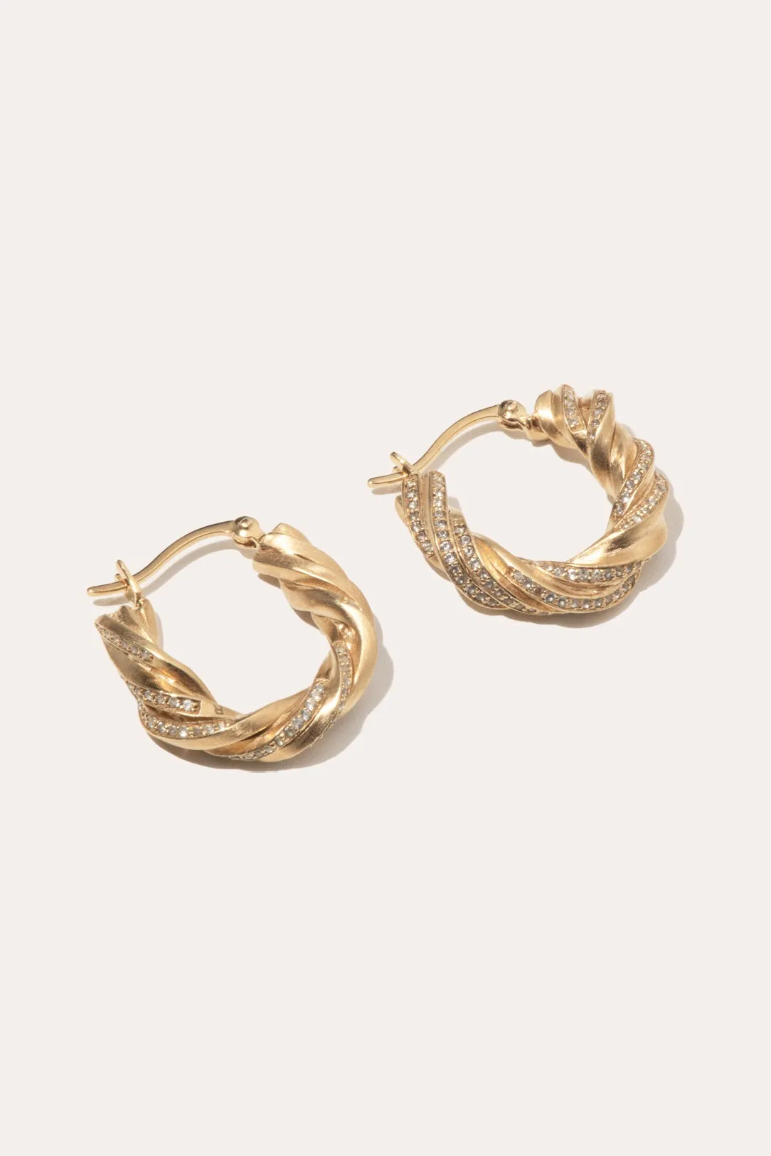 Deep State - White Topaz and Gold Vermeil Hoop Earrings