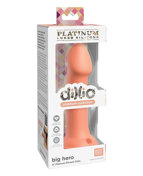 Dillio Platinum 6" Big Hero Silicone Dildo - Strap On Compatible