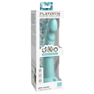 Dillio Platinum 7' Slim Seven Silicone Dildo - Teal