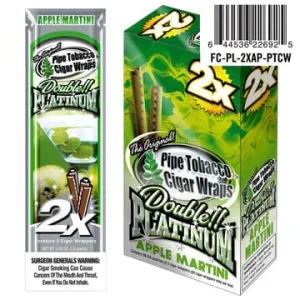 Double Platinum 2X Apple Martini Blunt Cigar Wraps 15ct Box