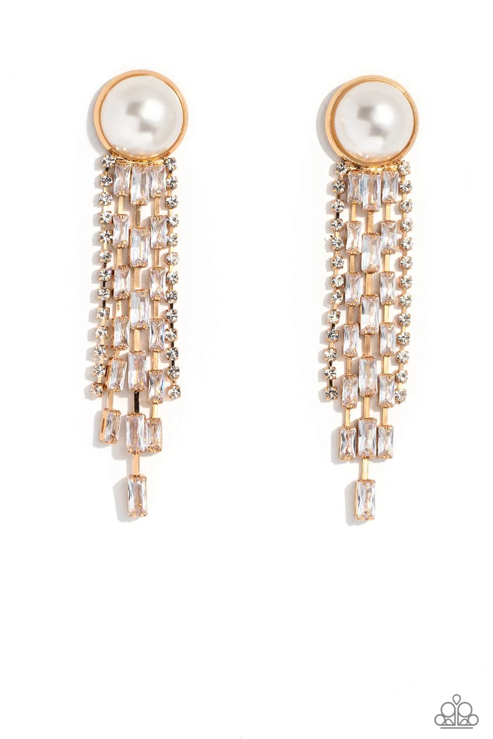 Earrings Genuinely Gatsby - Gold Pearl E2178