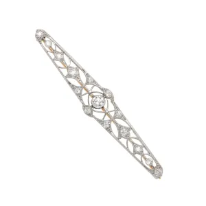 Edwardian 14kt/Platinum   Diamond Pin