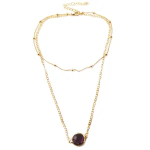 Elegant Amethyst Gemstone Necklace jltn0678