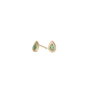 Emerald Teardrop Studs